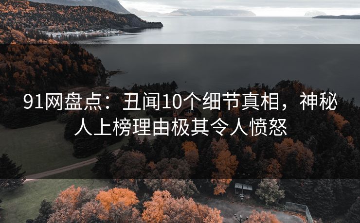 91网盘点：丑闻10个细节真相，神秘人上榜理由极其令人愤怒